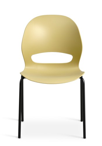 Linea spisebordstol - sennepsgul PVC og sort metall