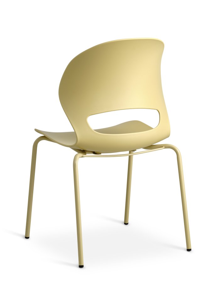 Linea spisebordstol - sennepsgul PVC og sennepsgul metall