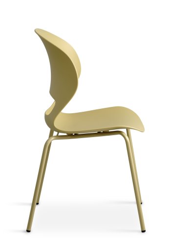 Linea spisebordstol - sennepsgul PVC og sennepsgul metall