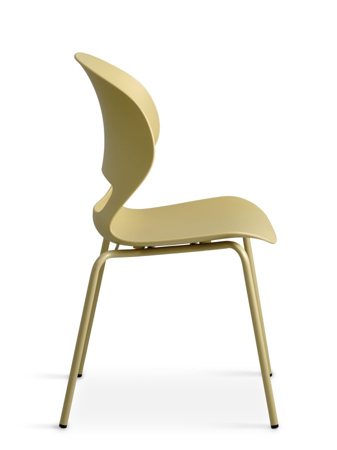 Linea spisebordstol - sennepsgul PVC og sennepsgul metall