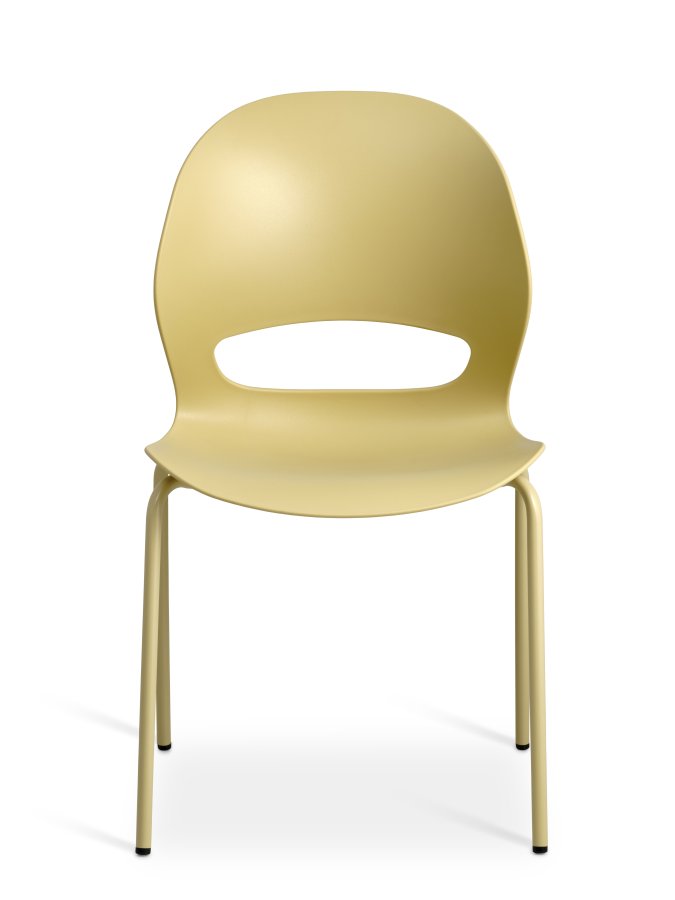 Linea spisebordstol - sennepsgul PVC og sennepsgul metall