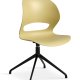 Linea spisebordsstol, med svingfunksjon - sennepsgul PVC og sort metall