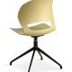 Linea spisebordsstol, med svingfunksjon - sennepsgul PVC og sort metall