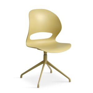 Linea spisebordsstol, m. drejefunktion - sennepsgul PVC og sennepsgul metal