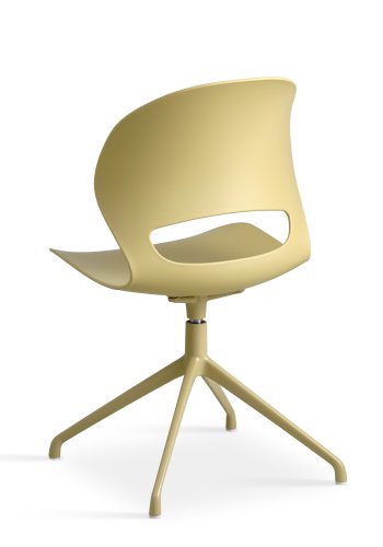 Linea spisebordstol, med svingfunksjon - sennepsgul PVC og sennepsgul metall