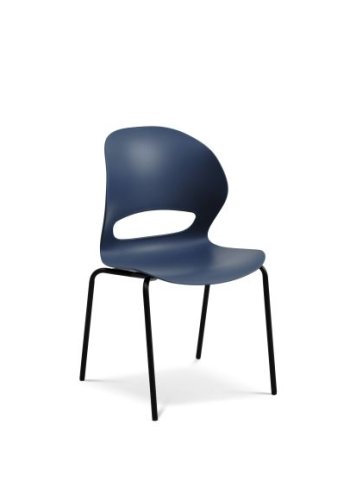 Linea spisestol - denimbl polypropylen og svart metall