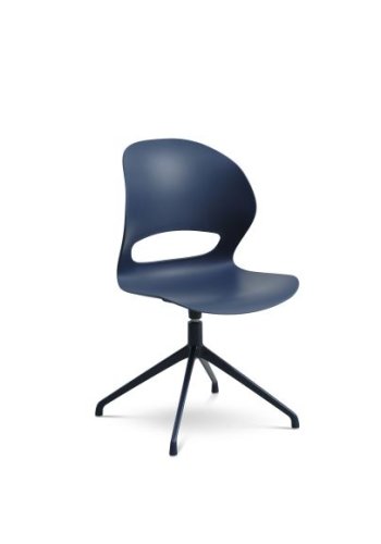 Linea spisestuestol, med svingfunksjon og retursving - denimbl polypropylen og denimbltt metall