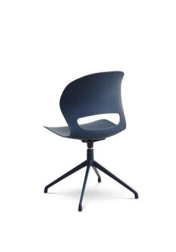 Linea spisestuestol, med svingfunksjon og retursving - denimbl polypropylen og denimbltt metall