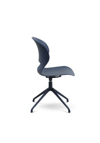 Linea spisestuestol, med svingfunksjon og retursving - denimbl polypropylen og denimbltt metall