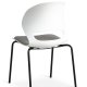 Linea spisebordsstol, med gr stoffpute - hvit PVC og sort metall