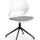 Linea spisebordsstol, med dreiefunksjon og gr stoffpute - hvit PVC og sort metall