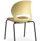 Esszimmerstuhl Linea, mit senfgelbem Stoffkissen – senfgelbes PVC und schwarzes Metall