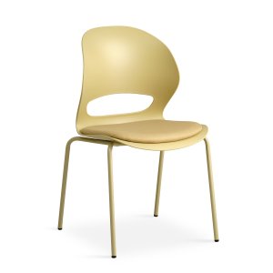 Linea spisebordsstol, m. sennepsgul stofhynde - sennepsgul PVC og sennepsgul metal