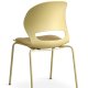 Esszimmerstuhl Linea, mit senfgelbem Stoffkissen – senfgelbes PVC und senfgelbes Metall