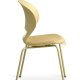 Esszimmerstuhl Linea, mit senfgelbem Stoffkissen – senfgelbes PVC und senfgelbes Metall