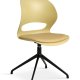 Linea spisebordsstol, med dreiefunksjon og sennepsgul stoffpute - sennepsgul PVC og sort metall