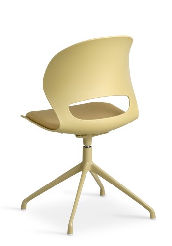 Linea spisebordsstol, med dreiefunksjon og sennepsgul stoffpute - sennepsgul PVC og sennepsgul metall