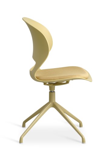 Linea spisebordsstol, med dreiefunksjon og sennepsgul stoffpute - sennepsgul PVC og sennepsgul metall