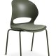 Linea spisebordsstol, med oliven stoff pute - oliven PVC og oliven metall