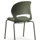 Linea spisebordsstol, med oliven stoff pute - oliven PVC og oliven metall