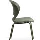 Linea spisebordsstol, med oliven stoff pute - oliven PVC og oliven metall