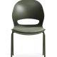 Linea spisebordsstol, med oliven stoff pute - oliven PVC og oliven metall