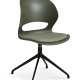 Linea spisebordsstol, med dreiefunksjon og oliven stoffpute - oliven PVC og sort metall