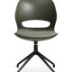 Linea spisebordsstol, med dreiefunksjon og oliven stoffpute - oliven PVC og sort metall