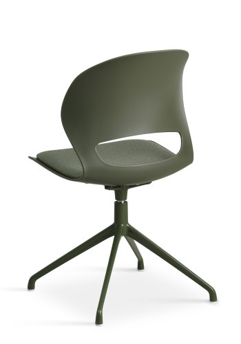 Linea spisebordsstol, med dreiefunksjon og pute i olivenstoff - oliven PVC og olivenmetall