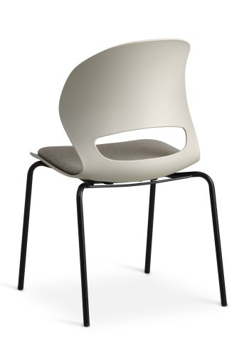 Linea spisebordsstol, med pute i steinstoff - stein PVC og sort metall