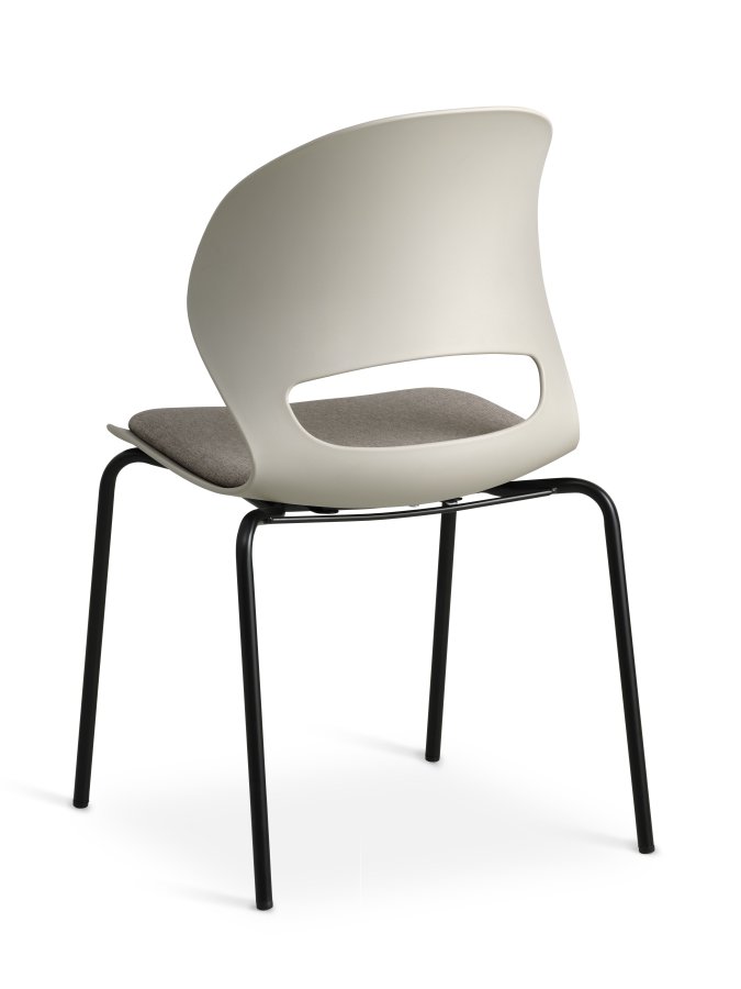 Linea spisebordsstol, med pute i steinstoff - stein PVC og sort metall