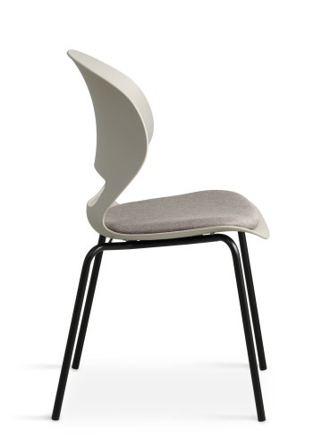 Linea spisebordsstol, med pute i steinstoff - stein PVC og sort metall