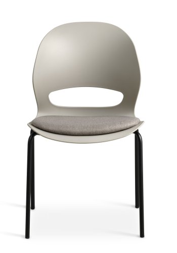 Linea spisebordsstol, med pute i steinstoff - stein PVC og sort metall