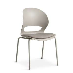 Linea spisebordsstol, m. stone stofhynde - stone PVC og stone metal