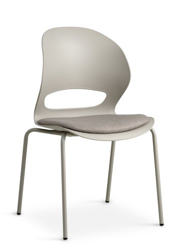 Linea spisebordsstol, med pute i steinstoff - stein PVC og steinmetall