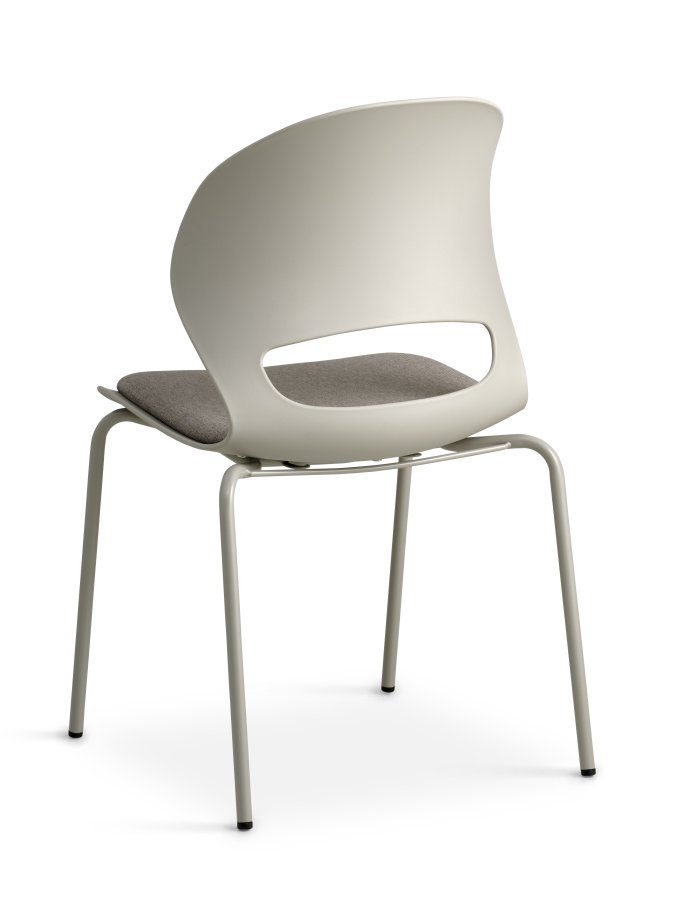 Linea spisebordsstol, med pute i steinstoff - stein PVC og steinmetall