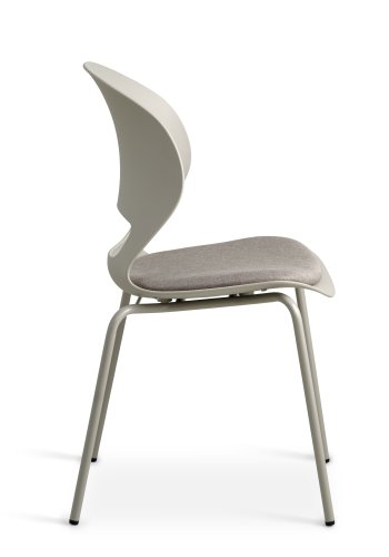 Linea spisebordsstol, med pute i steinstoff - stein PVC og steinmetall