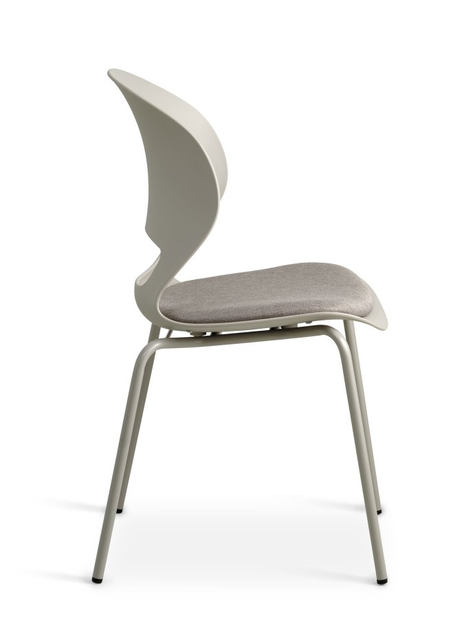 Linea spisebordsstol, med pute i steinstoff - stein PVC og steinmetall