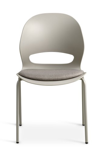 Linea spisebordsstol, med pute i steinstoff - stein PVC og steinmetall