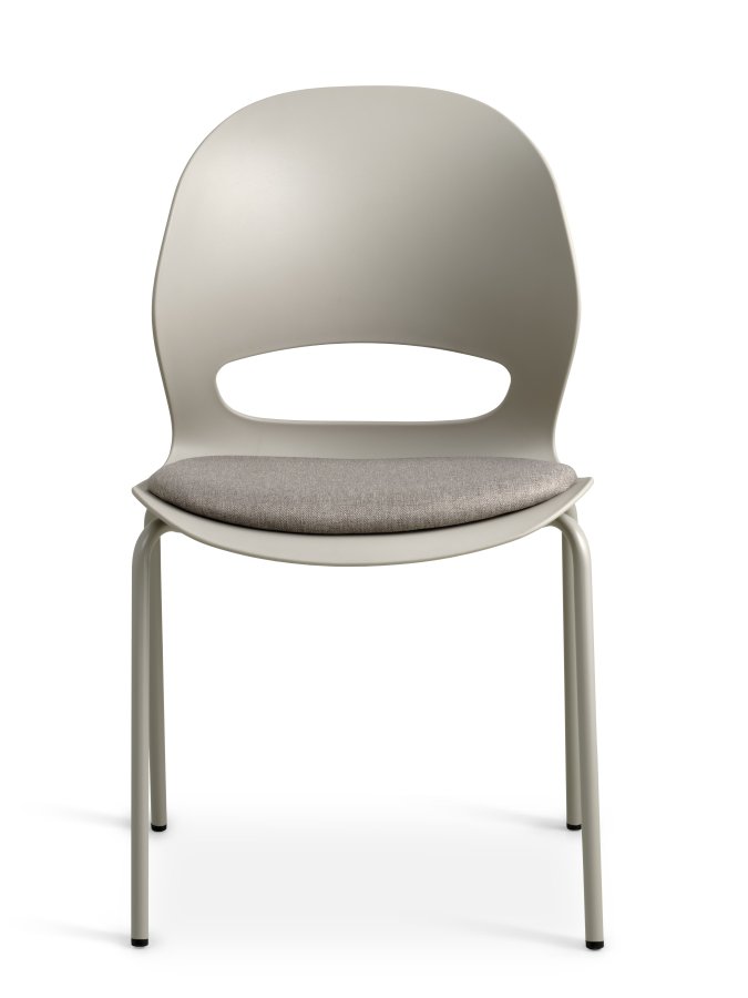 Linea spisebordsstol, med pute i steinstoff - stein PVC og steinmetall