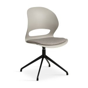 Linea spisebordsstol, m. drejefunktion og stone stofhynde - stone PVC og sort metal