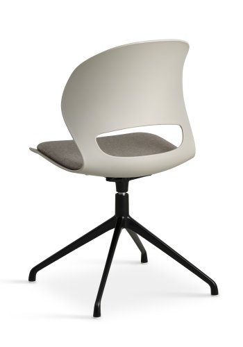 Linea spisebordsstol, med svingfunksjon og pute i steinstoff - stein PVC og sort metall