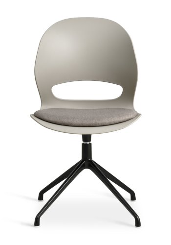 Linea spisebordsstol, med svingfunksjon og pute i steinstoff - stein PVC og sort metall