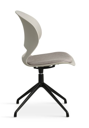 Linea spisebordsstol, med svingfunksjon og pute i steinstoff - stein PVC og sort metall