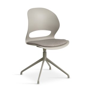 Linea spisebordsstol, m. drejefunktion og stone stofhynde - stone PVC og stone metal