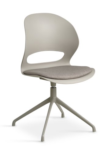 Linea spisebordsstol, med dreiefunksjon og pute i steinstoff - stein PVC og steinmetall