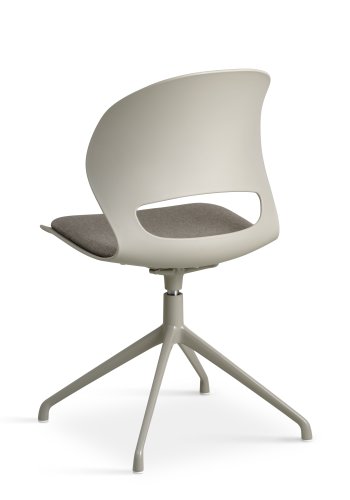 Linea spisebordsstol, med dreiefunksjon og pute i steinstoff - stein PVC og steinmetall