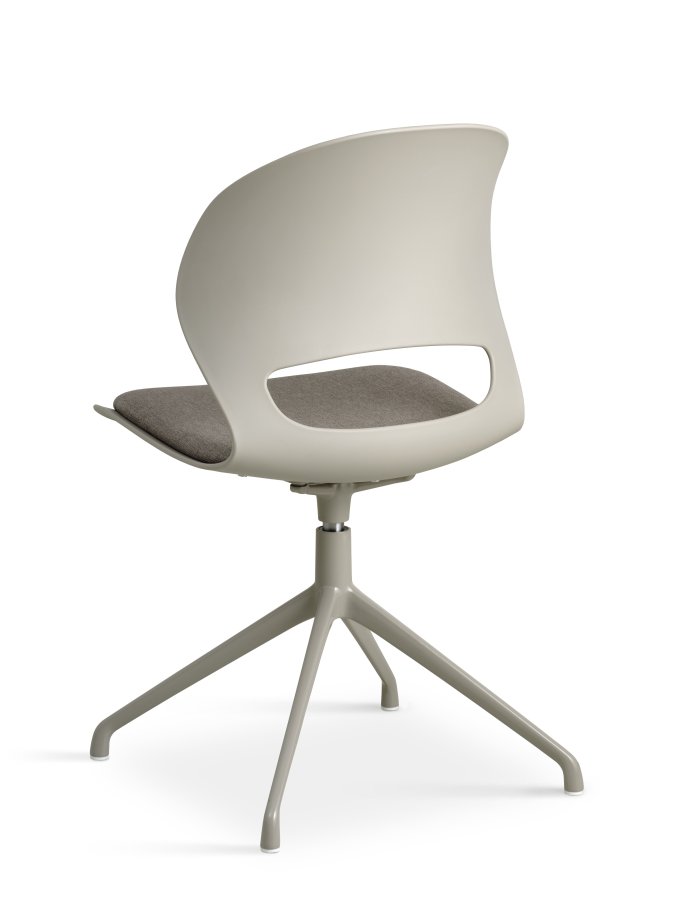 Linea spisebordsstol, med dreiefunksjon og pute i steinstoff - stein PVC og steinmetall