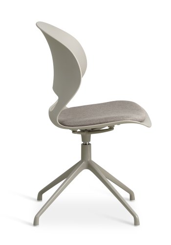 Linea spisebordsstol, med dreiefunksjon og pute i steinstoff - stein PVC og steinmetall