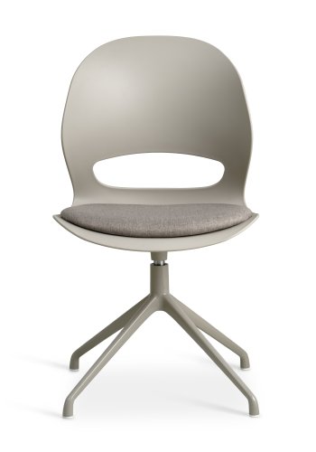 Linea spisebordsstol, med dreiefunksjon og pute i steinstoff - stein PVC og steinmetall